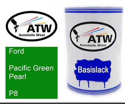 Ford, Pacific Green Pearl, P8: 500ml Lackdose, von ATW Autoteile West.